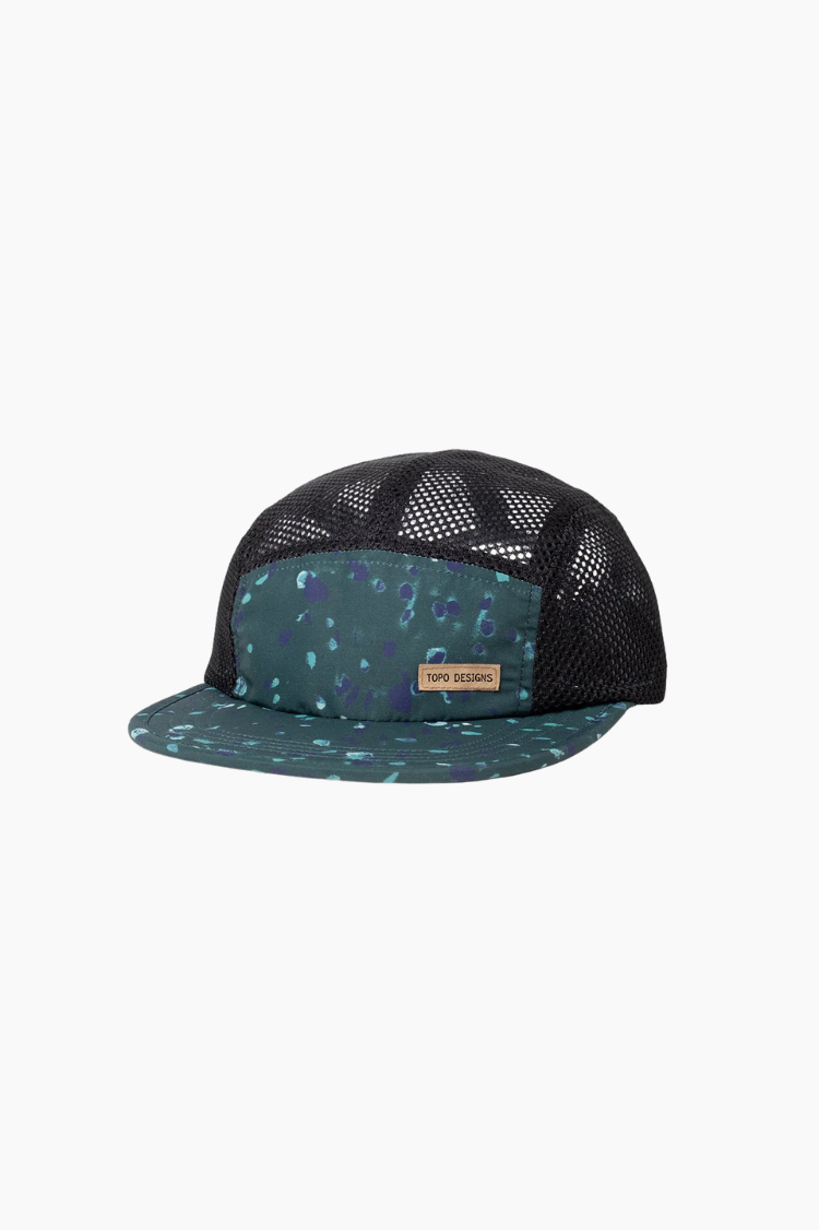 Gorra Topo Designs Global Hat Pine Riverbend verde mesh transpirable