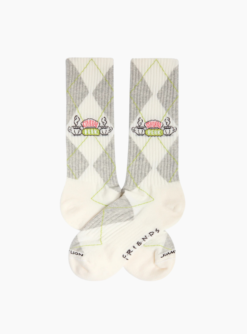 Calcetines Jimmy Lion Friends Central Perk unisex con el logo del café más famoso de la serie