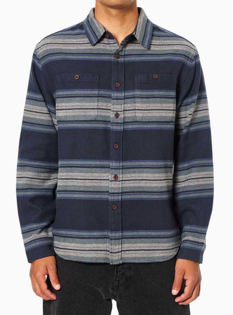 Camisa de franela para hombre Katin Sierra Flannel Polar Navy con acabado cepillado y bolsillo.