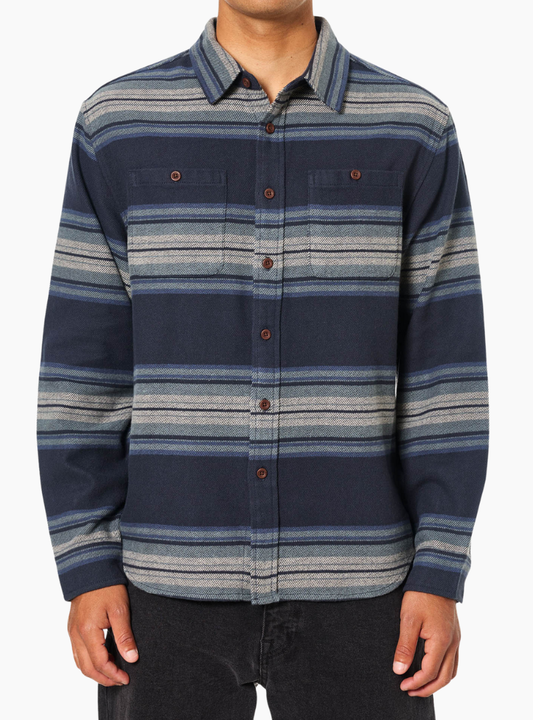 Camisa de franela para hombre Katin Sierra Flannel Polar Navy con acabado cepillado y bolsillo.