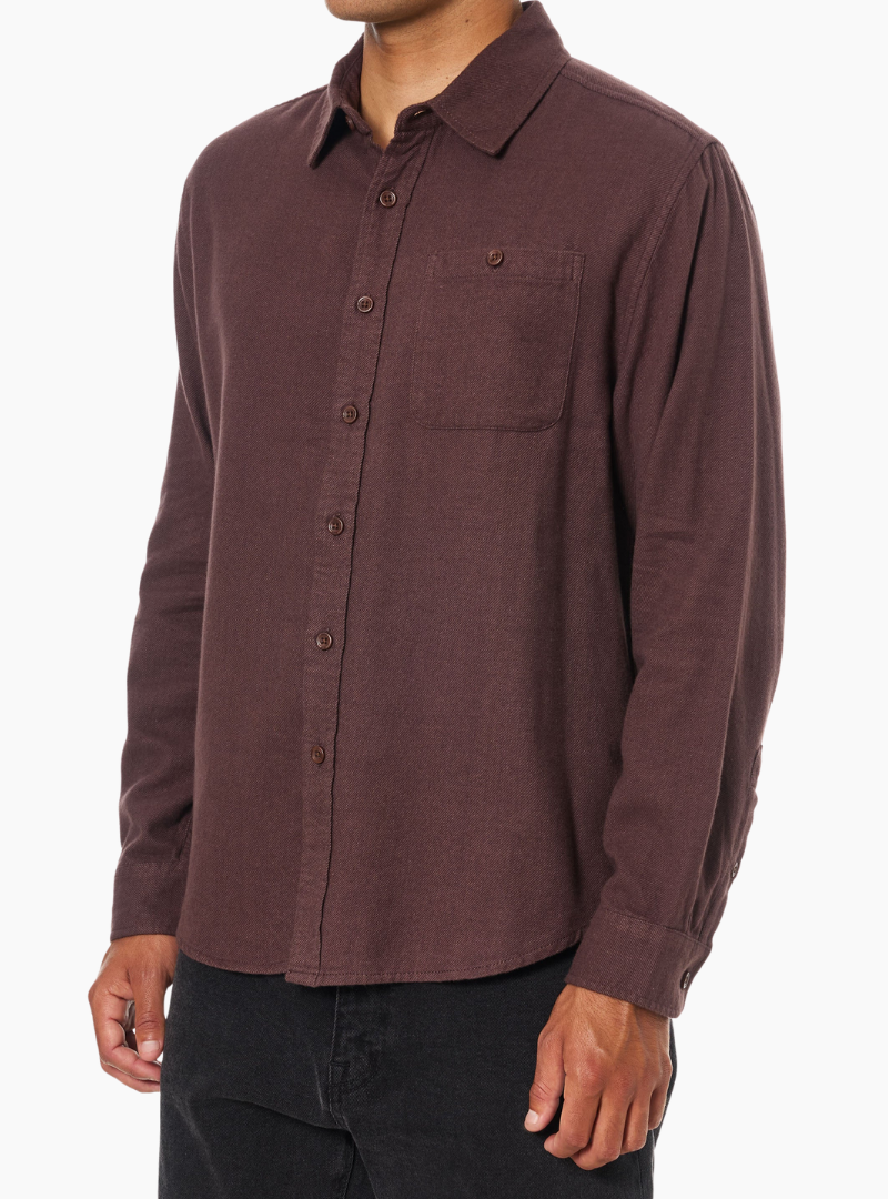 Camisa de franela para hombre Katin Twiller Flannel 100% algodón con tejido bicolor y acabado suave.