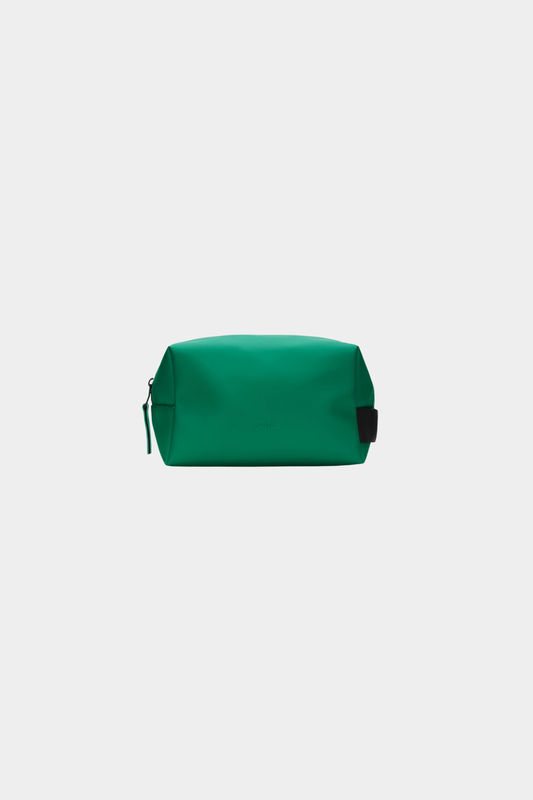 Neceser Rains Wash Bag Small Envy impermeable de 3 litros con cremallera recubierta y acabado verde intenso