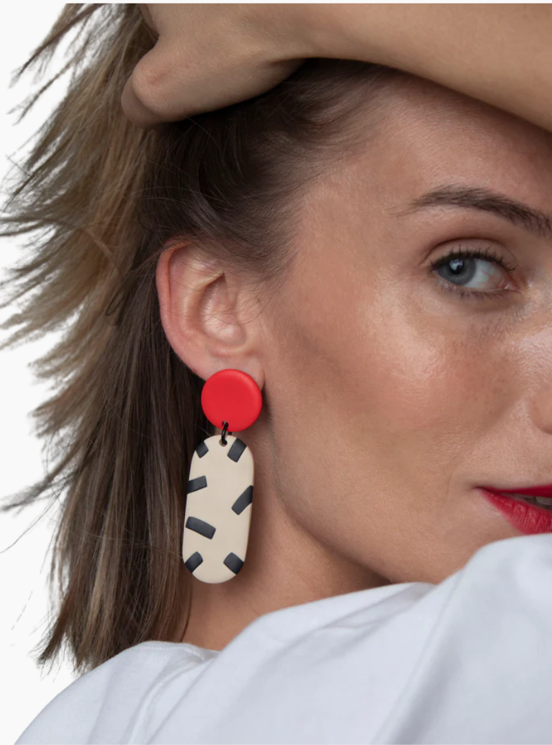 Pendientes Amuleto Sereno De La Rosa Studio en arcilla polimérica hechos a mano