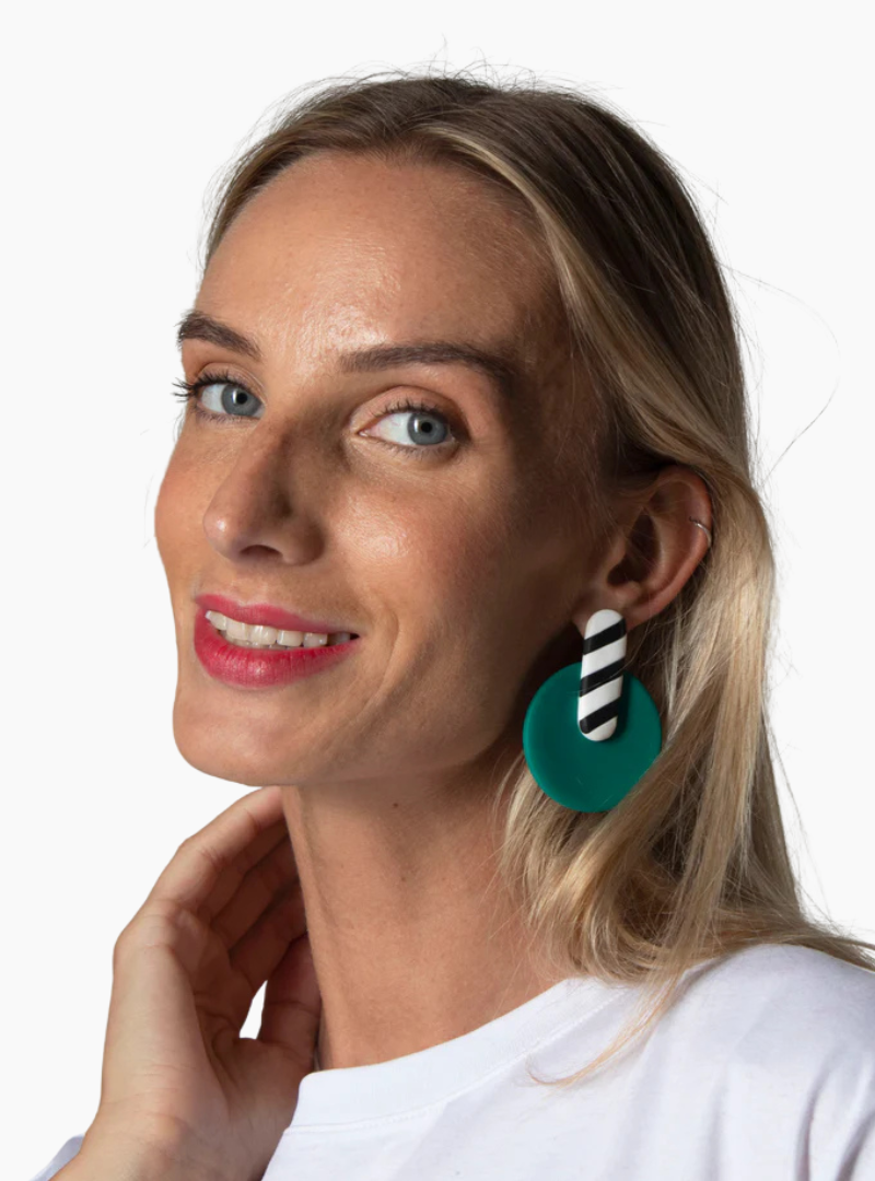 Pendientes Piruleta Verde De La Rosa Studio arcilla polimérica hechos a mano