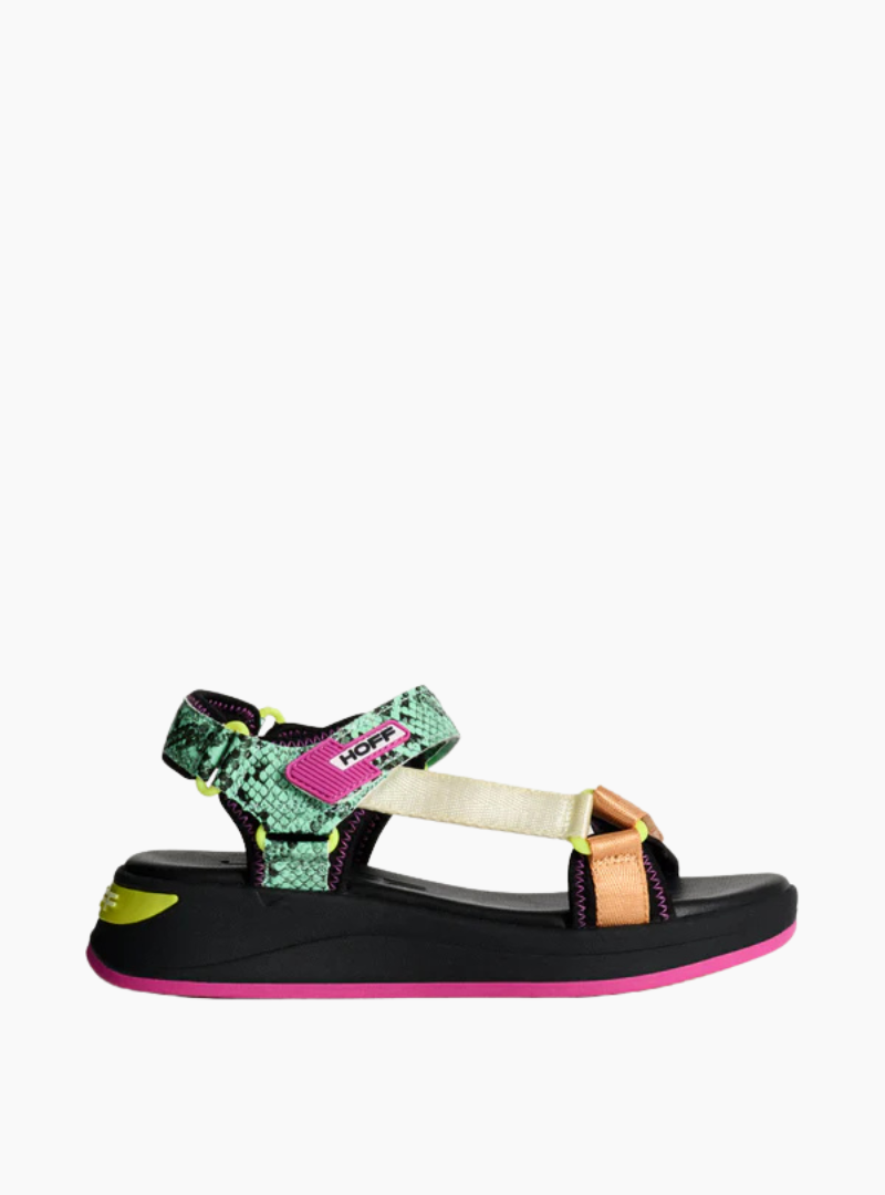 Sandalia Hoff Tenos para mujer multicolor con tiras ajustables, plantilla Memory Foam y suela EVA ligera