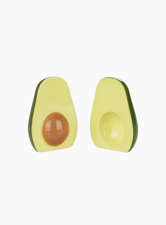 Set sal y pimienta Avocado Balvi verde con diseño de aguacate de porcelana