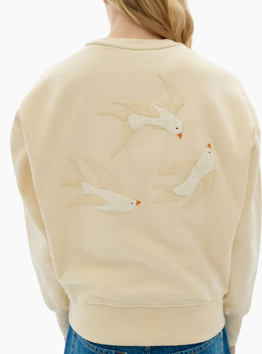 Sudadera Bird Jodie de Thinking Mu en algodón orgánico con bordado a mano