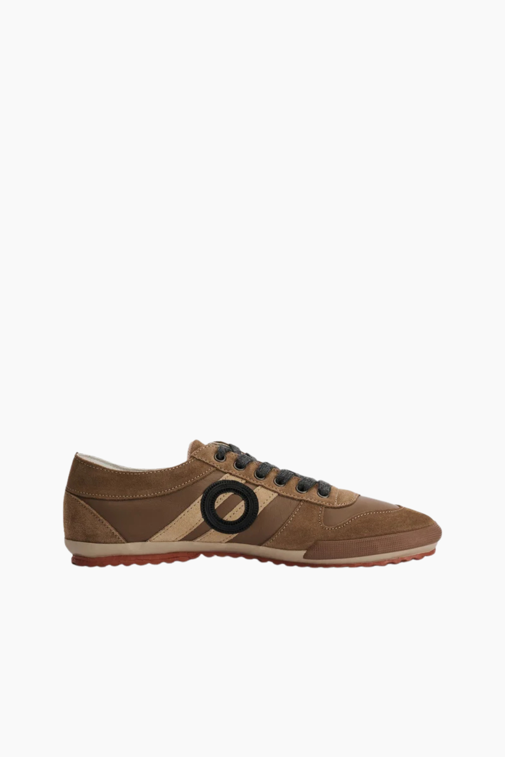 Zapatillas Aro Ido Wash Coconut para hombre en piel y ante marrón con detalles arena y diseño retro de perfil bajo