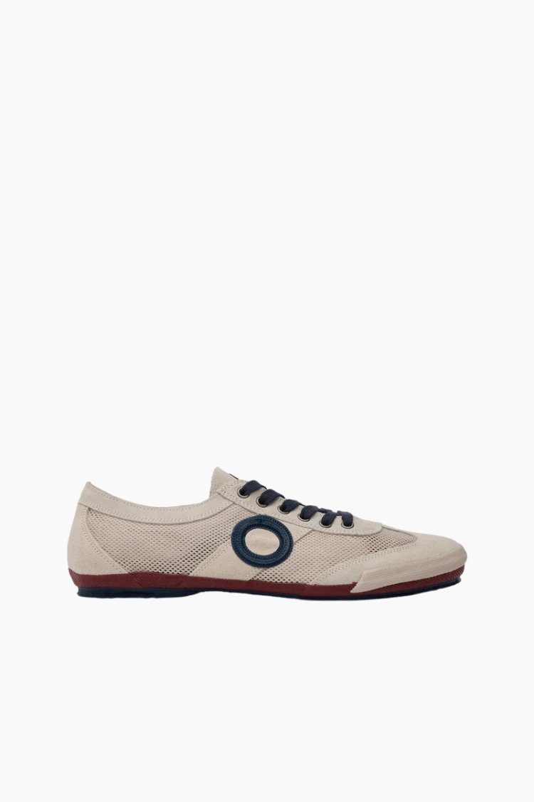 zapatillas aro joaneta net milk blanco roto hombre detalle azul marino