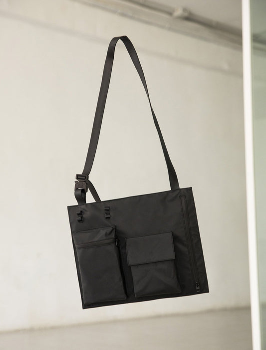 Bolso bandolera SPU 1432 Black Ölend repelente al agua con compartimento portátil