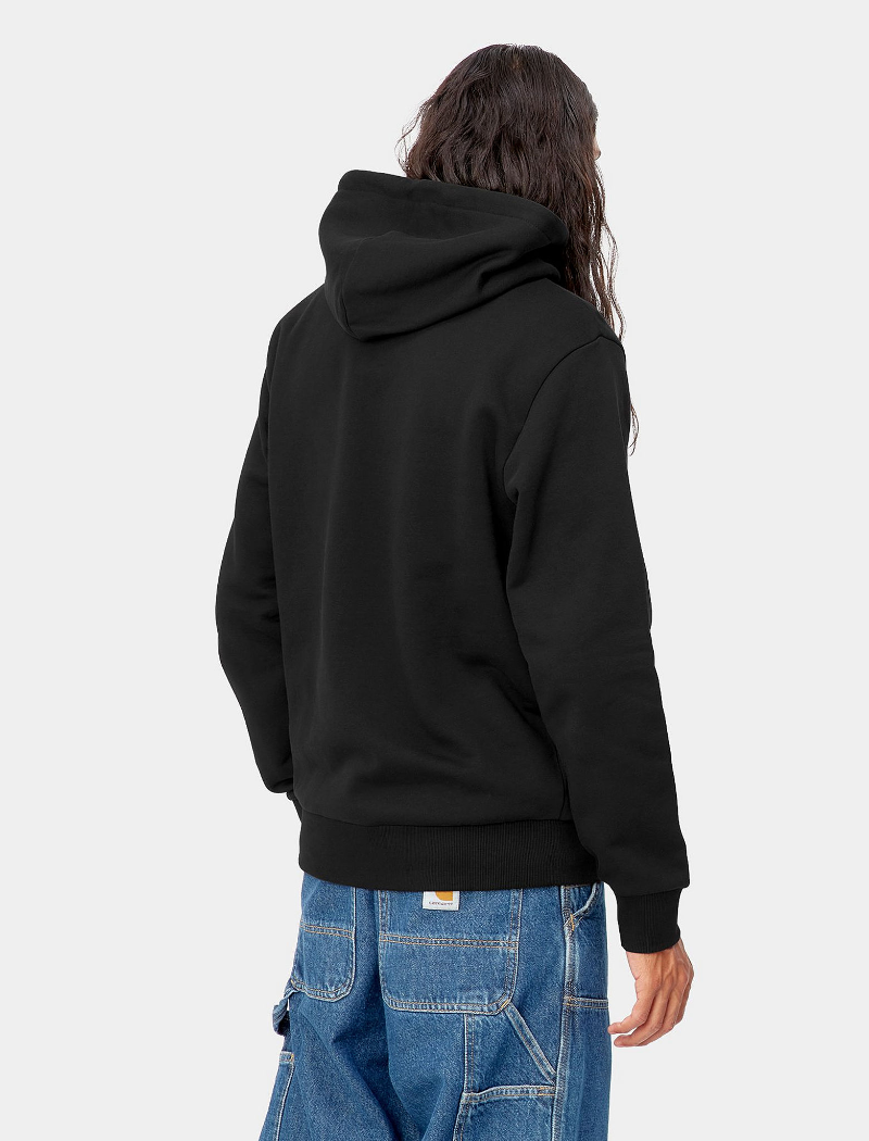 Sudadera Hooded Script Embroidery - black/ white