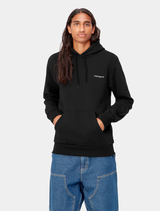 Sudadera Hooded Script Embroidery - black/ white