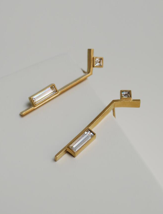 Pendientes geoda midi  gold