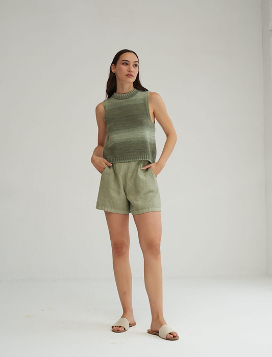 Pantalón corto pinzas lixula - verde