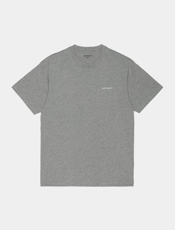 Camiseta s/s script embroidery t-shirt - grey heather / white - Tequila Sunset