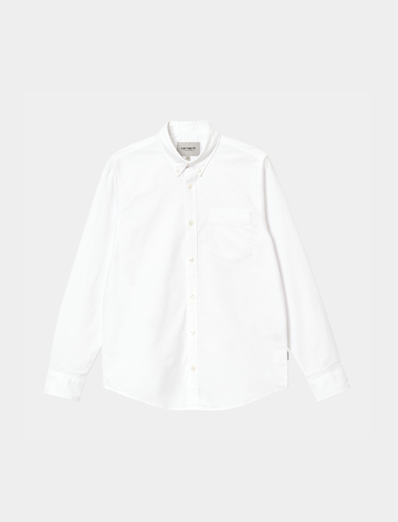 Camisa L/S Button Down Pocket - white